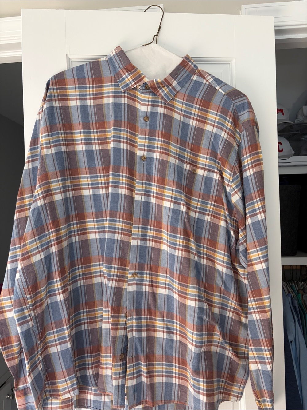 johnnie-O Plaid Button-Down Shirt in Blue and Brown